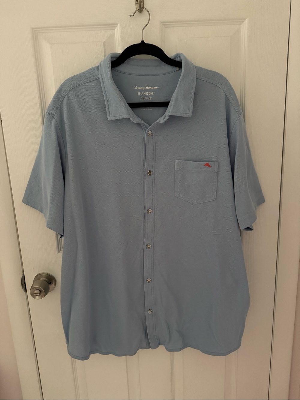 Tommy Bahama Men’s Light Blue Short-Sleeve Button Shirt Size XXL